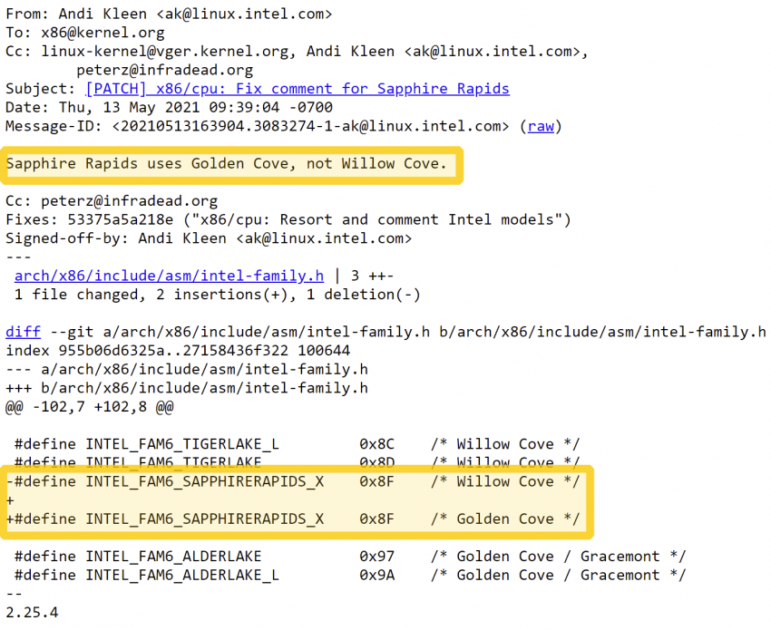 Intel Sapphire Rapids Golden Cove 1
